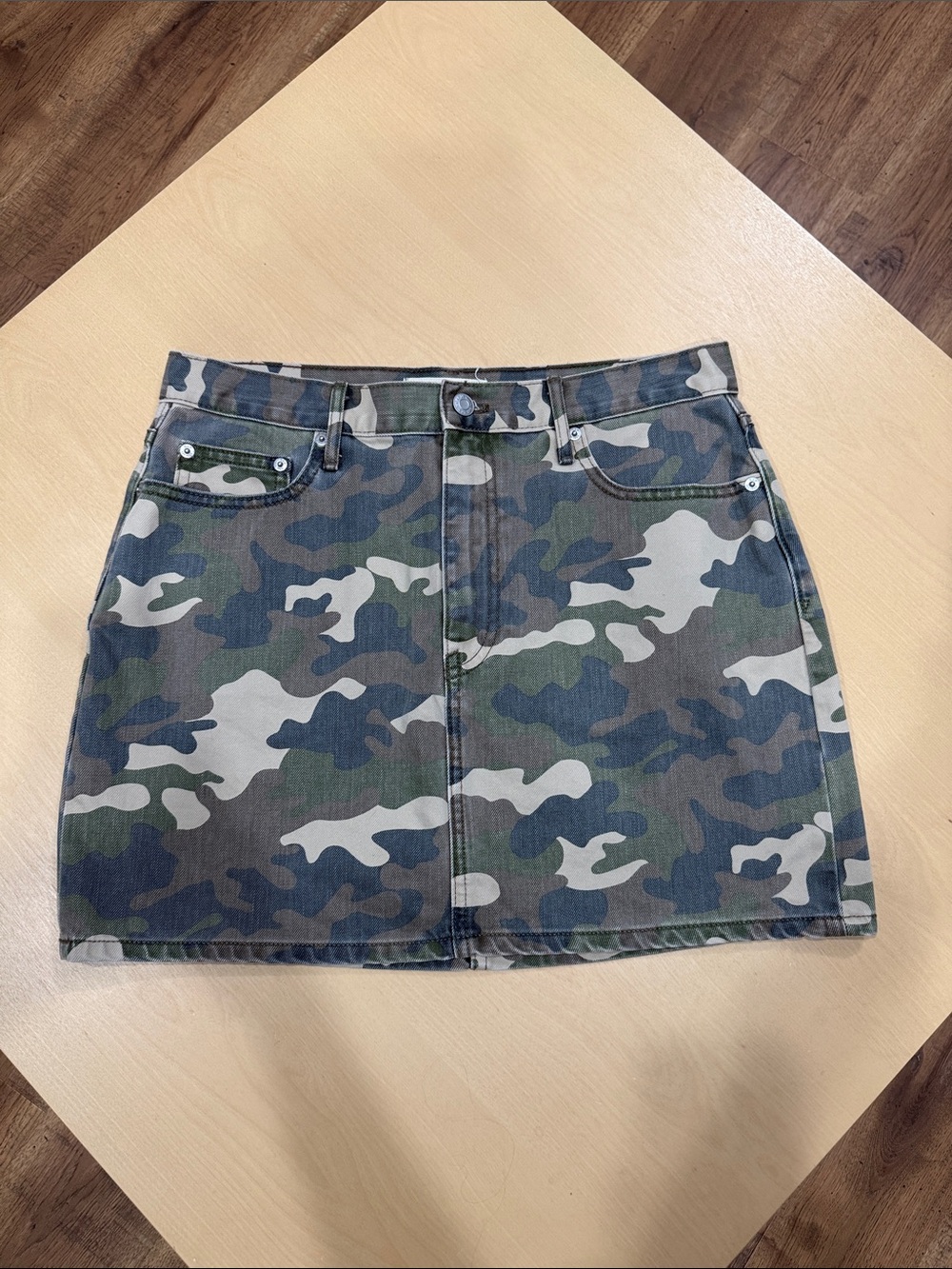 GAP Camo Denim Mini Skirt